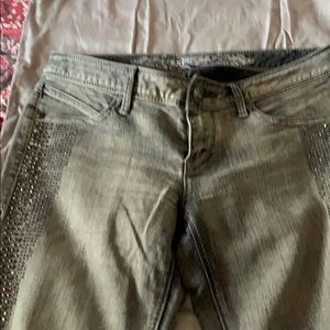 Express Zelda Jean Leggings grey w/rhinestone sz 4